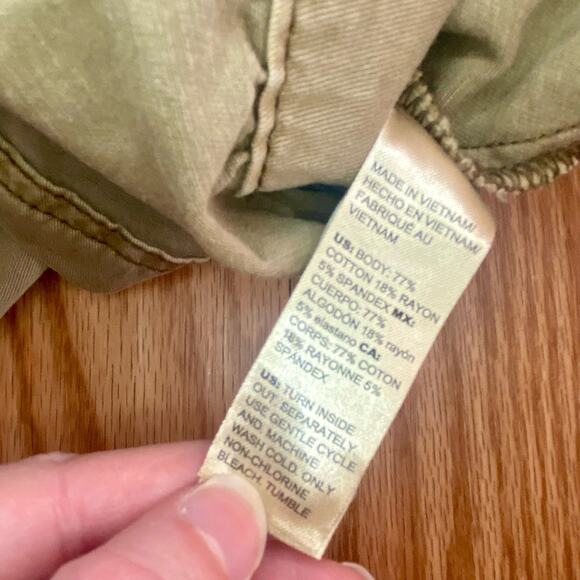 White House Black Market Olive Green Cotton Military Jacket Womens 0 - Picture 12 of 14